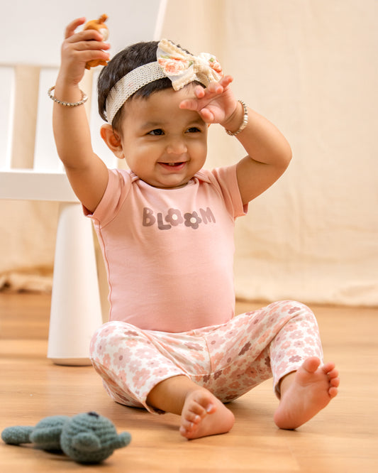 Twingle 100% Organic Cotton Baby Bodysuit-Short Sleeves-Nickel Free Snaps-Pastel Pink-Solid-For Infants