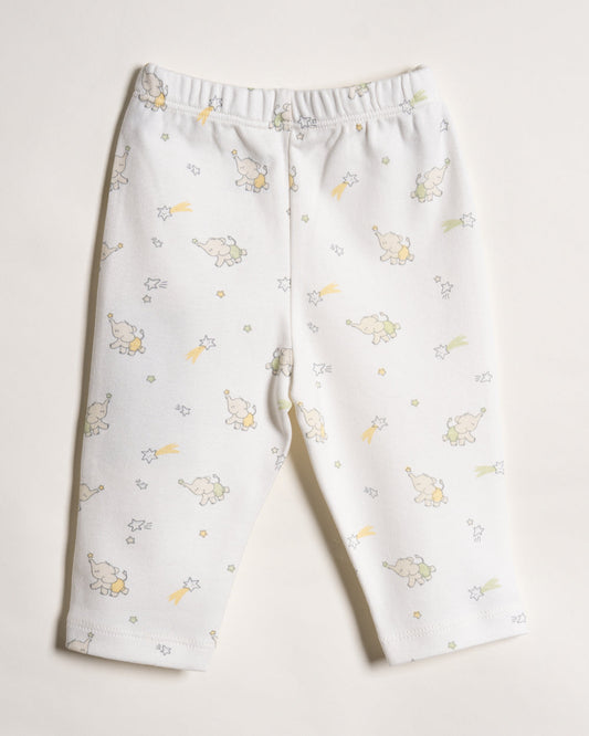 Twingle 100% Organic Cotton Baby Leggings-Pajamas Set-Gentle Waistband-Tag Free Comfort-White-Elephant & Dino Print-Pack of 2-For Infants