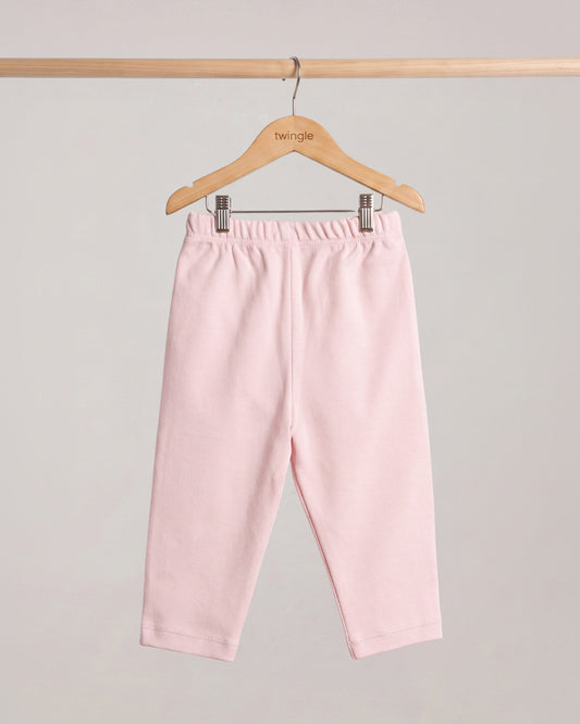 Twingle 100% Organic Cotton Leggings-Soft Elasticated Waistband-No Itchy Tags-Solid-Pastel Pink-For Infants