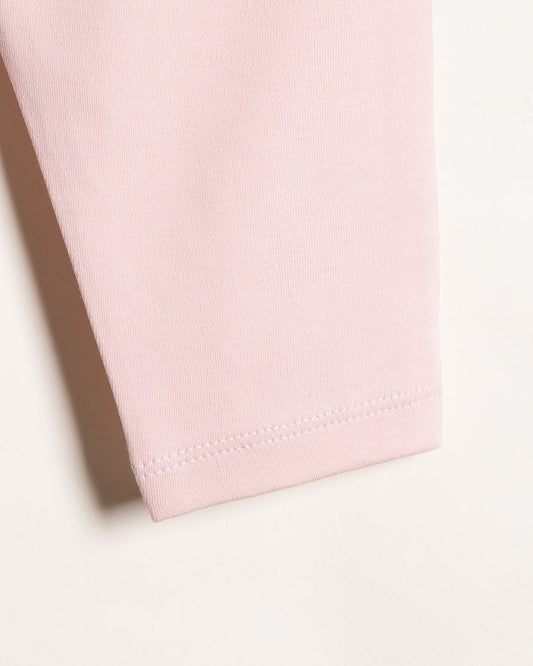 Twingle 100% Organic Cotton Baby Leggings-Pajamas Set-Gentle Waistband-Tag Free Comfort-Pastel Pink & Beige-Solid-Pack of 2-For Infants