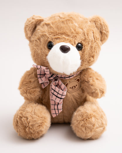 Just Bear Brown Miso Soft Toy With Leather Patch-Plush Cuddly & Huggable Bear-36M+