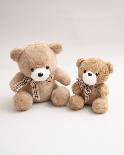 Just Bear Brown Miso Soft Toy With Leather Patch-Plush Cuddly & Huggable Bear-36M+