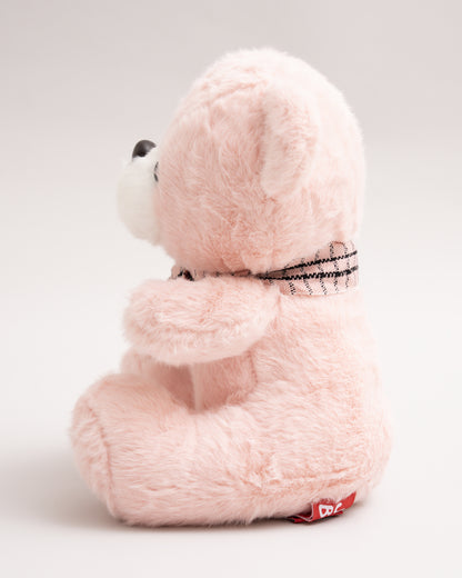 Just Bear Pink Miso Soft Toy With Leather Patch-Plush Cuddly & Huggable Bear-36M+