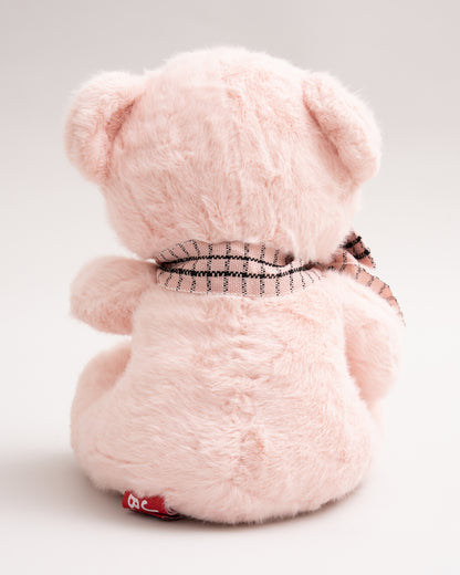 Just Bear Pink Miso Soft Toy With Leather Patch-Plush Cuddly & Huggable Bear-36M+