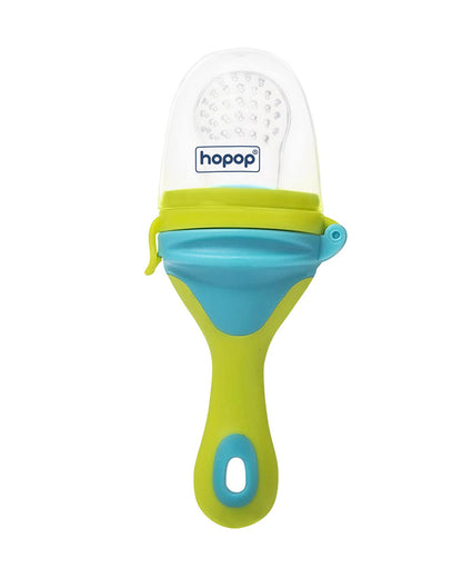 Hopop Soft Silicone Fruit & Food Nibbler-BPA Free-Mesh Feeder-Green & Blue-For Infants
