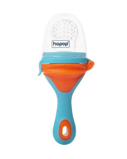 Hopop Soft Silicone Fruit & Food Nibbler-BPA Free-Blue & Orange-For Infants
