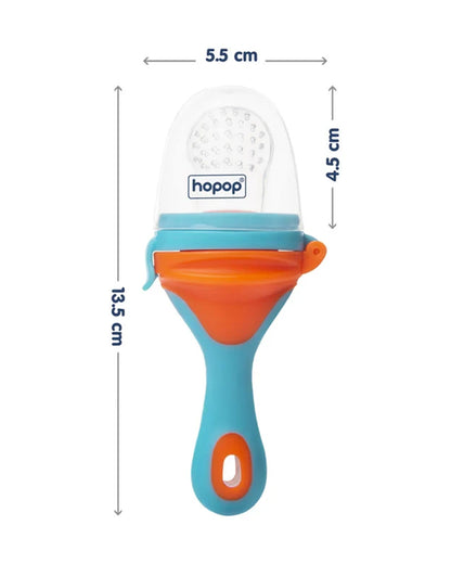 Hopop Soft Silicone Fruit & Food Nibbler-BPA Free-Blue & Orange-For Infants