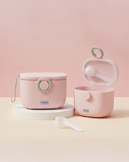 Hopop Milk Powder & Multi-Purpose Food Container-With Spoon-BPA Free Plastic-Pink-170ml