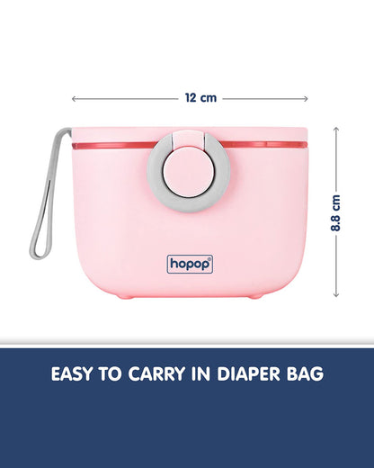Hopop Milk Powder & Multi-Purpose Food Container-With Spoon-BPA Free Plastic-Pink-170ml
