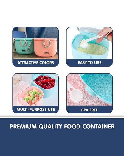 Hopop Milk Powder & Multi-Purpose Food Container-With Spoon-BPA Free Plastic-Pink-170ml