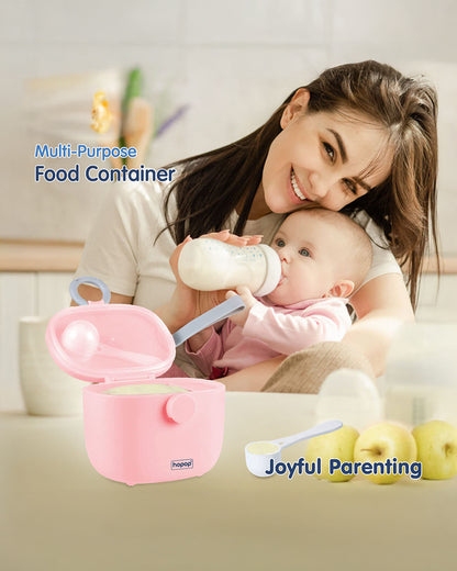 Hopop Milk Powder & Multi-Purpose Food Container-With Spoon-BPA Free Plastic-Pink-170ml