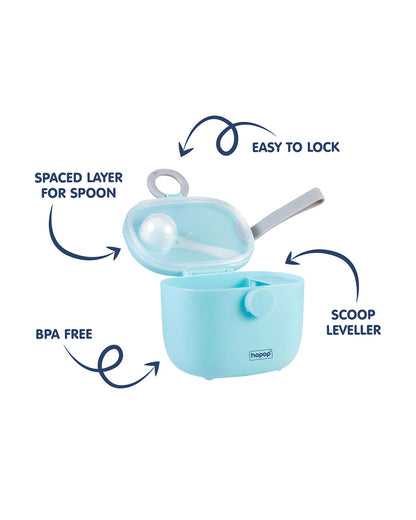 Hopop Milk Powder & Multi-Purpose Food Container-With Spoon-BPA Free Plastic-Blue-170ml
