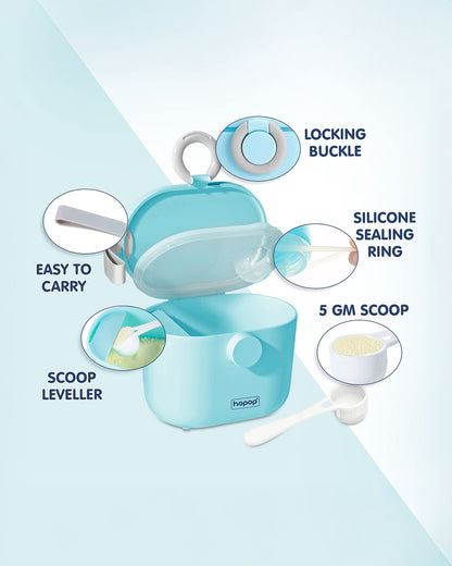 Hopop Milk Powder & Multi-Purpose Food Container-With Spoon-BPA Free Plastic-Blue-170ml