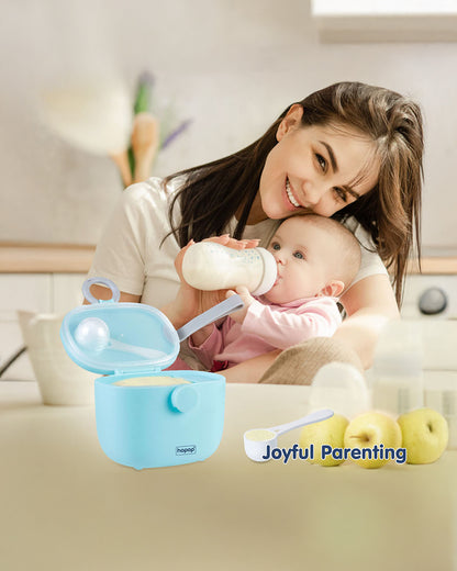 Hopop Milk Powder & Multi-Purpose Food Container-With Spoon-BPA Free Plastic-Blue-170ml