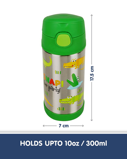 Hopop Insulated Stainless Steel Sipper Water Bottle for Kids-Alligator Design-300ml