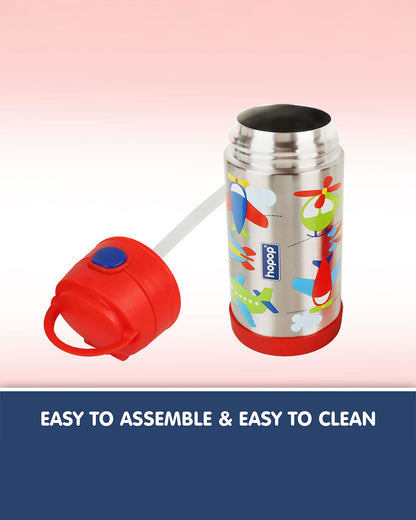 Hopop Insulated Stainless Steel Sipper Water Bottle for Kids-Flyhigh Design-300ml