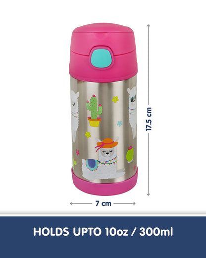 Hopop Insulated Stainless Steel Sipper Water Bottle for Kids-Lama Design-300ml