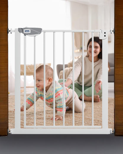 Hopop Baby Safety Gate With Two Way Auto Close-Dual Lock With One Hand Access-75x85cm-For Babies