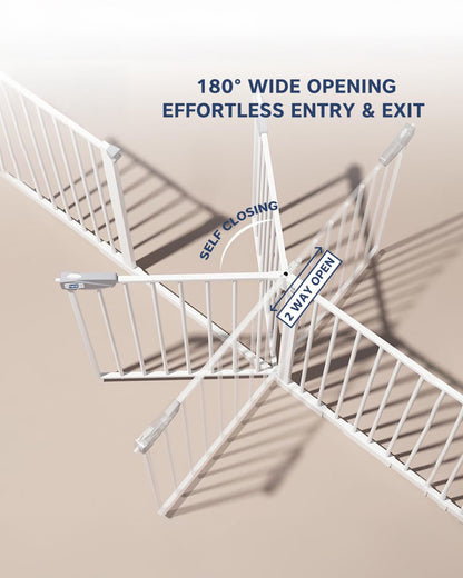 Hopop Baby Safety Gate With Two Way Auto Close-Dual Lock With One Hand Access-75x85cm-For Babies