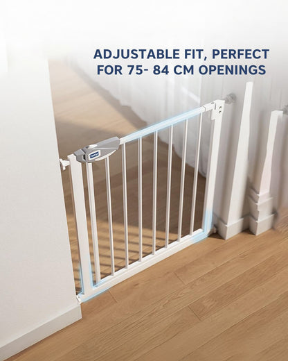 Hopop Baby Safety Gate With Two Way Auto Close-Dual Lock With One Hand Access-75x85cm-For Babies
