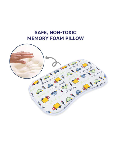 Hopop Memory Foam Baby Pillow-Prevents Flat Head Syndrome-Eases Neck Tension of Baby-Transport-For Infants
