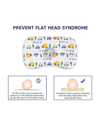 Hopop Memory Foam Baby Pillow-Prevents Flat Head Syndrome-Eases Neck Tension of Baby-Transport-For Infants