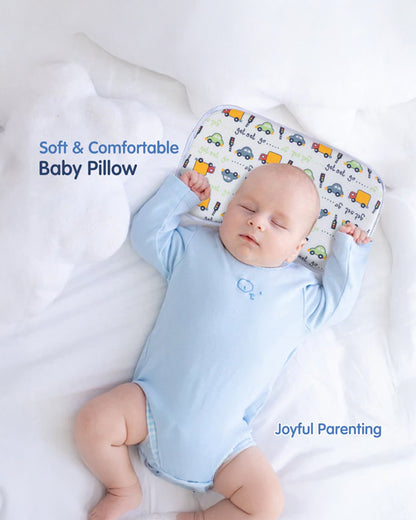 Hopop Memory Foam Baby Pillow-Prevents Flat Head Syndrome-Eases Neck Tension of Baby-Transport-For Infants
