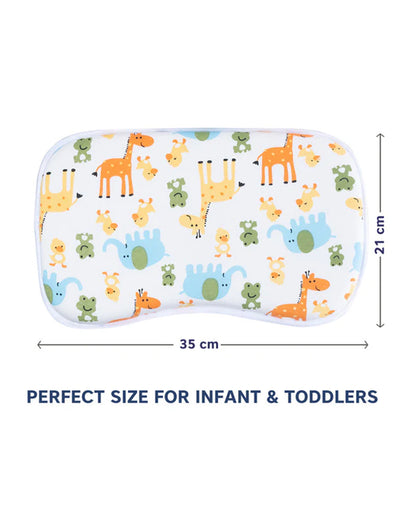 Hopop Memory Foam Baby Pillow-Prevents Flat Head Syndrome-Eases Neck Tension of Baby-Giraffe-For Infants