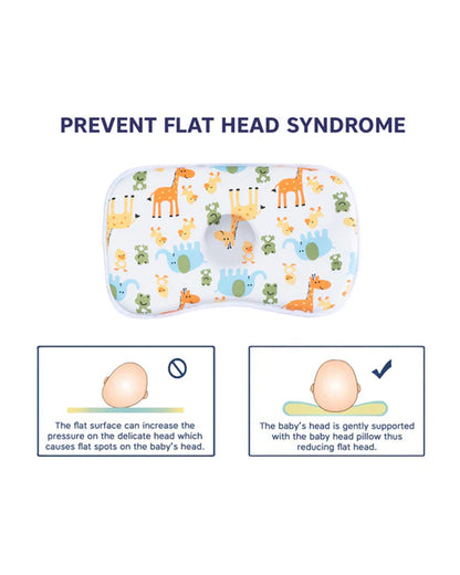 Hopop Memory Foam Baby Pillow-Prevents Flat Head Syndrome-Eases Neck Tension of Baby-Giraffe-For Infants