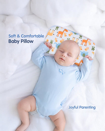 Hopop Memory Foam Baby Pillow-Prevents Flat Head Syndrome-Eases Neck Tension of Baby-Giraffe-For Infants