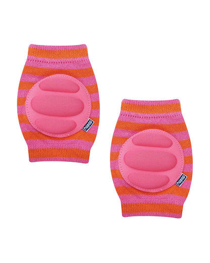 Hopop Pink & Orange Baby Elbow & Knee Pads-Breathable Material-For Crawling Infants-Multicolor