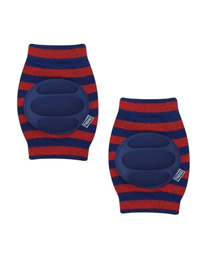 Hopop Red & Blue Baby Elbow & Knee Pads-Breathable Material-For Crawling Infants-Multicolor