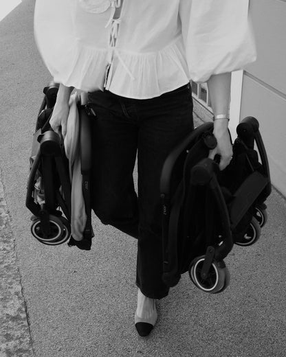 Joolz Aer+ Cabin Friendly Stroller-All Wheel Suspension-One Hand Fold-Flat Reclining Seat-Travel System Compatible-Includes Travel Bag-10 Years Transferable Warranty-For 0 to 4Y (Upto 22Kg)-Space Black