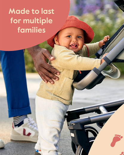 Joolz Aer+ Cabin Friendly Stroller-All Wheel Suspension-One Hand Fold-Flat Reclining Seat-Travel System Compatible-Includes Travel Bag-10 Years Transferable Warranty-For 0 to 4Y (Upto 22Kg)-Space Black