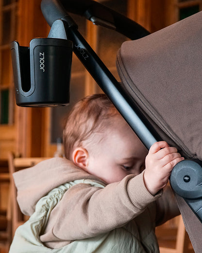 Joolz Aer/Hub/Day/Geo3 Series Stroller Cup Holder-Clips Onto Handle Bar-2 Years Warranty-Black