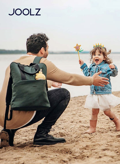 Joolz Diaper Bag-Backpack-With Changing Pad, Insulated Bottle Pockets & Stroller Straps-Space Black