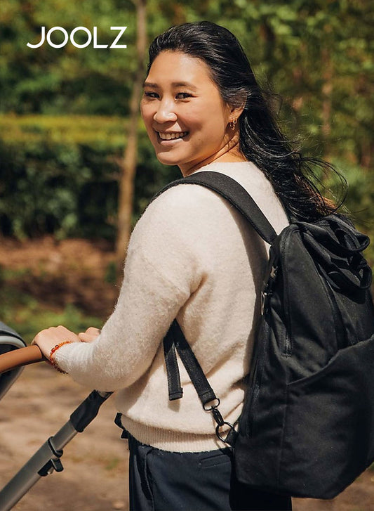 Joolz Diaper Bag-Backpack-With Changing Pad, Insulated Bottle Pockets & Stroller Straps-Space Black