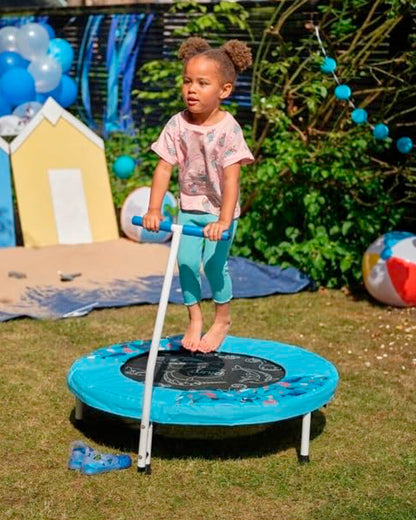 Plum Junior Ocean Bouncer Trampoline with Musical Sounds-Outdoor Toy-Motion Activated Sounds-Soft Grip Handle-18M+
