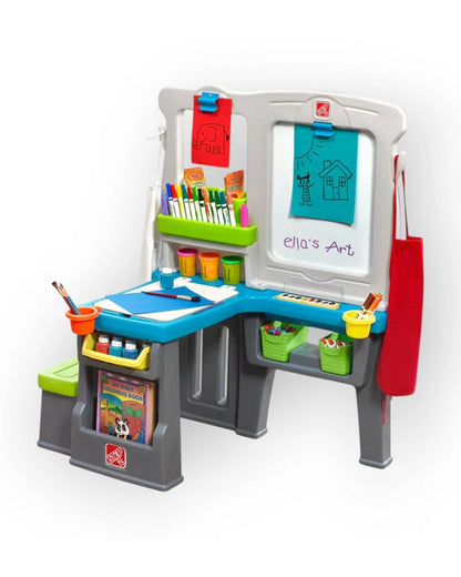 Step2 Great Creations Art Center-Art & Craft Kit-2 Sided Easel Board With Molded Bench Seat-36M+