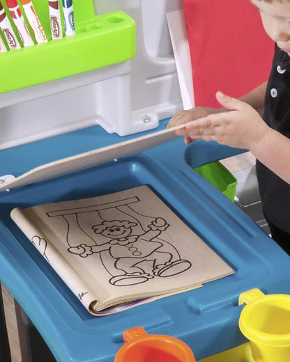 Step2 Great Creations Art Center-Art & Craft Kit-2 Sided Easel Board With Molded Bench Seat-36M+