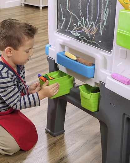 Step2 Great Creations Art Center-Art & Craft Kit-2 Sided Easel Board With Molded Bench Seat-36M+