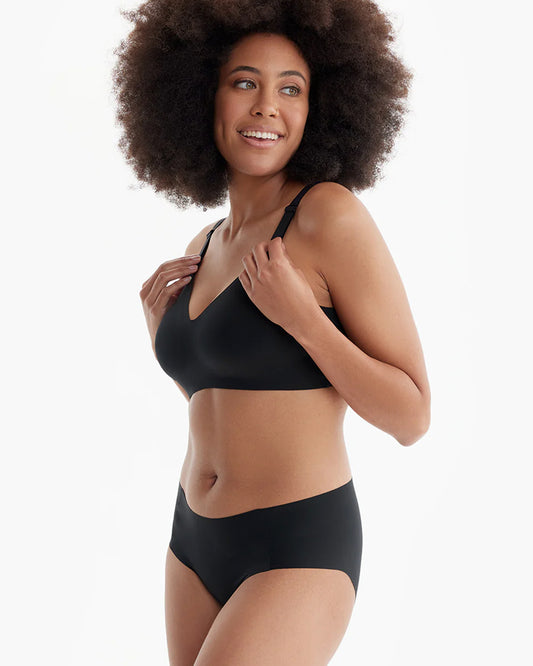 Momcozy Ultra Soft & Omni Maternity Nursing Bra-Wire Free & Padded-Front Clasps-Full Coverage-Black