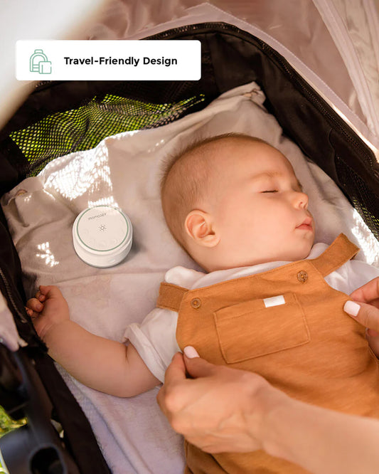 Momcozy Portable Baby Sound Machine-With 20 Soothing Sounds & Dimmable Touch Lamp-White Noise Machine For Baby's Sound Sleep-0M+