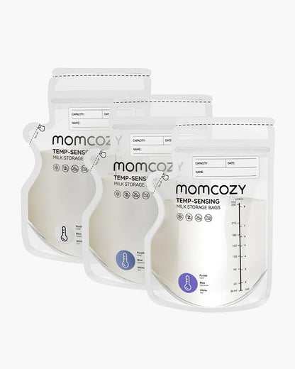 Momcozy Spout Breast Milk Storage Bags-Disposable-Color Changing Temperature Indicator-No Leak-Pack of 120-250ml