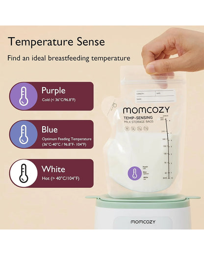Momcozy Spout Breast Milk Storage Bags-Disposable-Color Changing Temperature Indicator-No Leak-Pack of 120-250ml