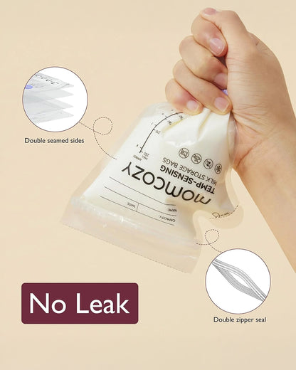 Momcozy Spout Breast Milk Storage Bags-Disposable-Color Changing Temperature Indicator-No Leak-Pack of 120-250ml