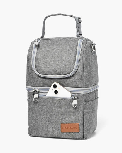 Momcozy Multi-Function Breast Milk Cooler Bag-Holds Up to 6 Bottles-Removable Middle Layer-Grey