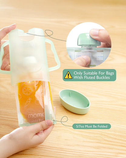 Momcozy Baby Pouch Holder-Multiple Ways to Use-BPA-Free-Easy Grip for Self Feeding