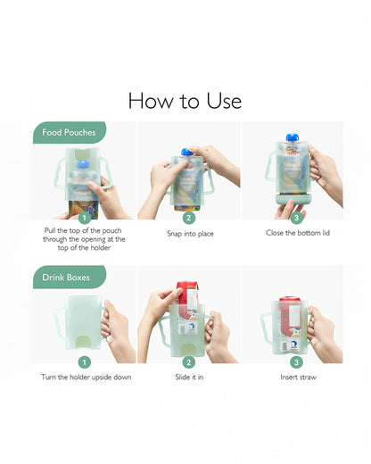 Momcozy Baby Pouch Holder-Multiple Ways to Use-BPA-Free-Easy Grip for Self Feeding