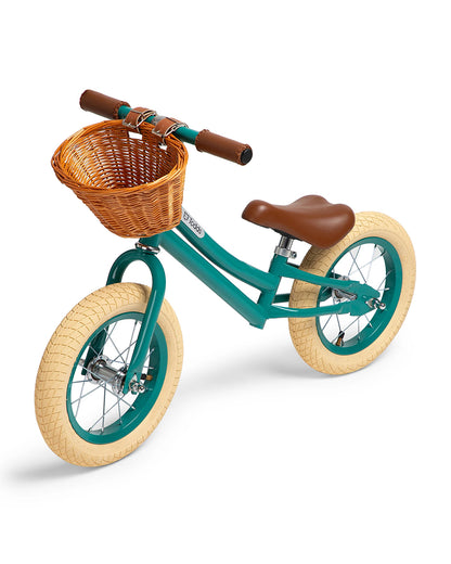 Todds Balance Bike-ISO 8124 Certified-12 Inches-Adjustable Handlebar & Seat Height-Hand Stitched Custom Grip-Non Toxic Lead Free Paint-18M+-Teal